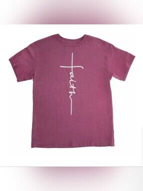 Various Sizes- Adult Faith Crew T-Shirt-NWT